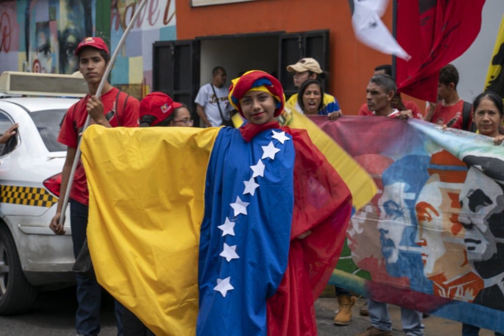 Venezuela-no-more-Trump-protest-flag-dress.jpg