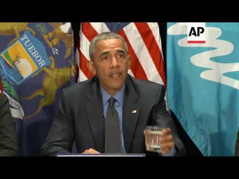 Obama drinks Flint water to show it's safe
