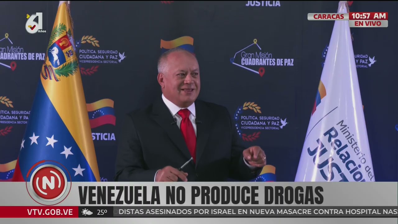 Diosdado Cabello, rueda de prensa: lucha antidrogas y envío de 15.000 efectivos a Zulia y Táchira