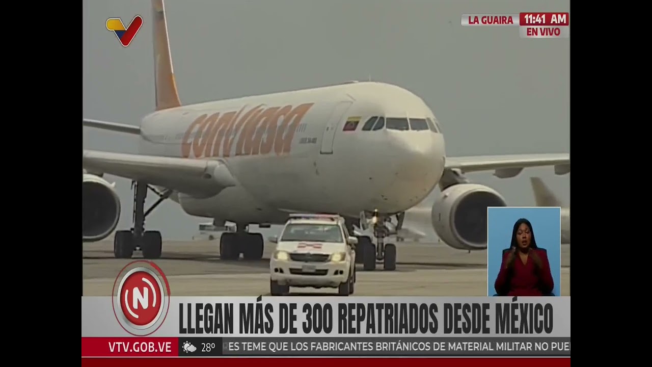 Diosdado Cabello recibe avión con 300 migrantes que llegan de México con el plan Vuelta a la Patria