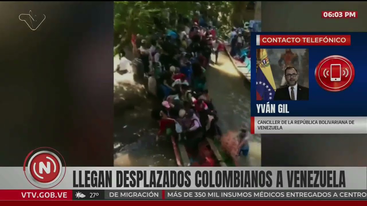 Canciller venezolano sobre colombianos desplazados desde el Catatumbo