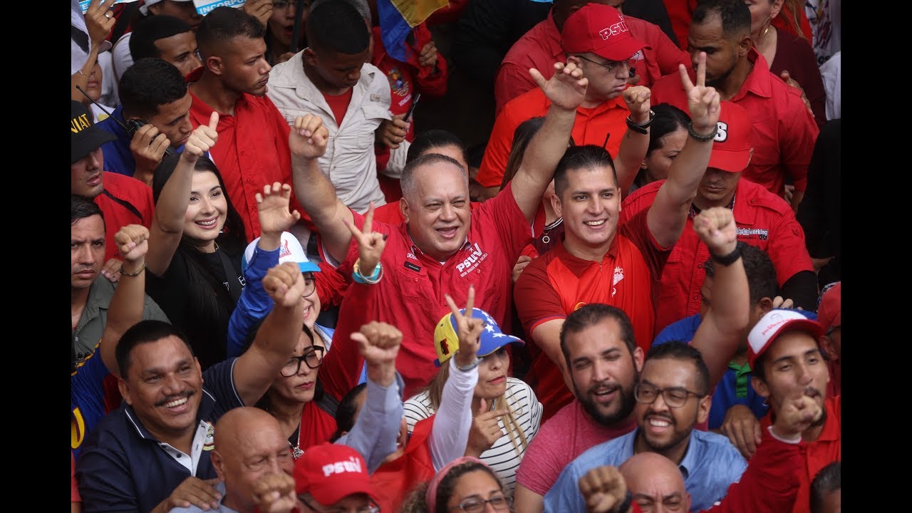Diosdado Cabello en tarima de Marcha por la Unidad Latinoamericana, 24 octubre 2019