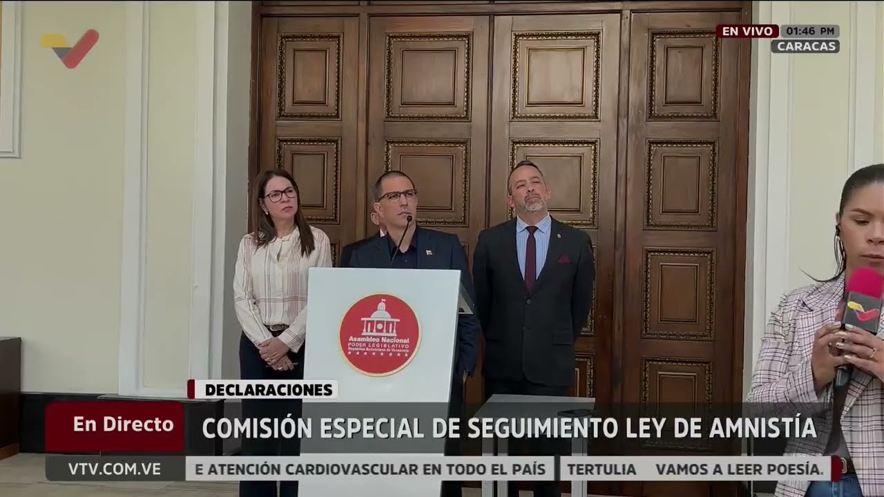 Jorge Arreaza informa de avances y excarcelaciones por la Ley de Amnistía y 3 subcomisiones
