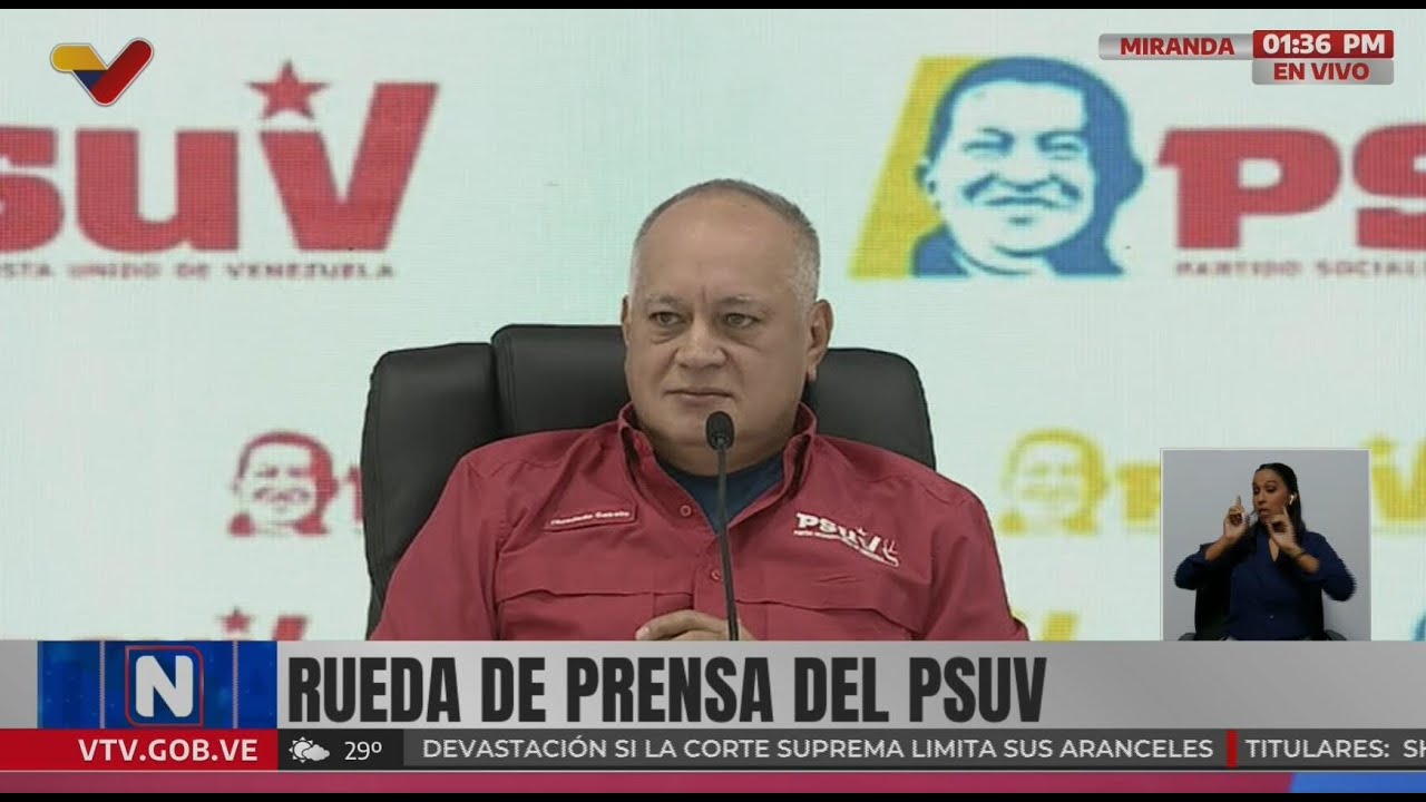 Diosdado Cabello, rueda de prensa del PSUV, 3 de noviembre de 2025