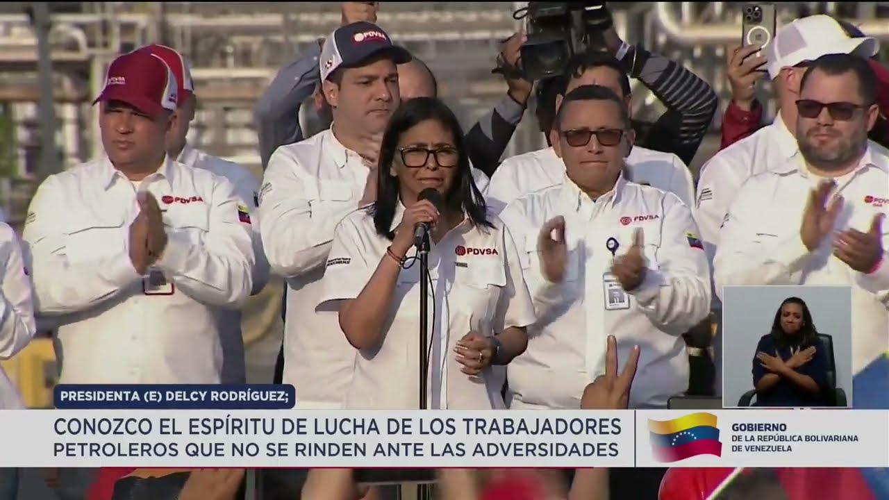Delcy Rodríguez se reunió con trabajadores del sector hidrocarburos, 25 de enero de 2026