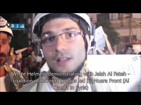 White Helmets "Long live Jaish Al Fateh" an Al Qaeda-led terrorist coalition. Idlib 2015.