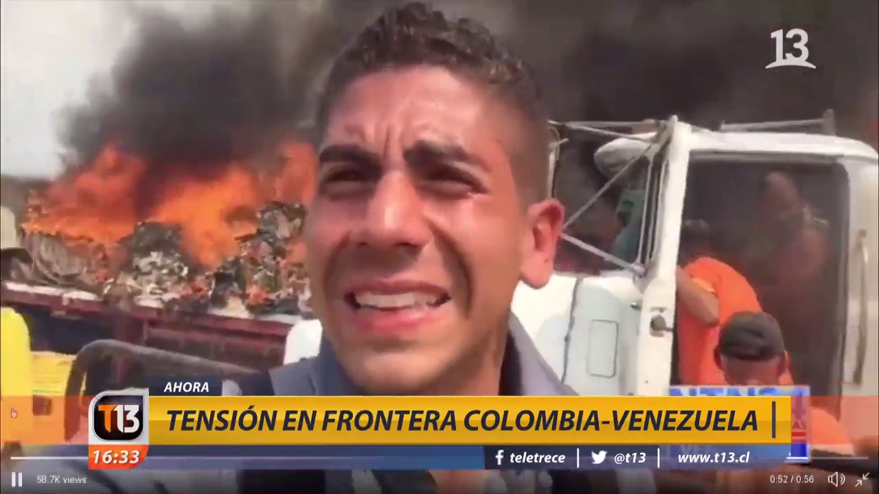 Queman camiones con ayuda humanitaria para Venezuela