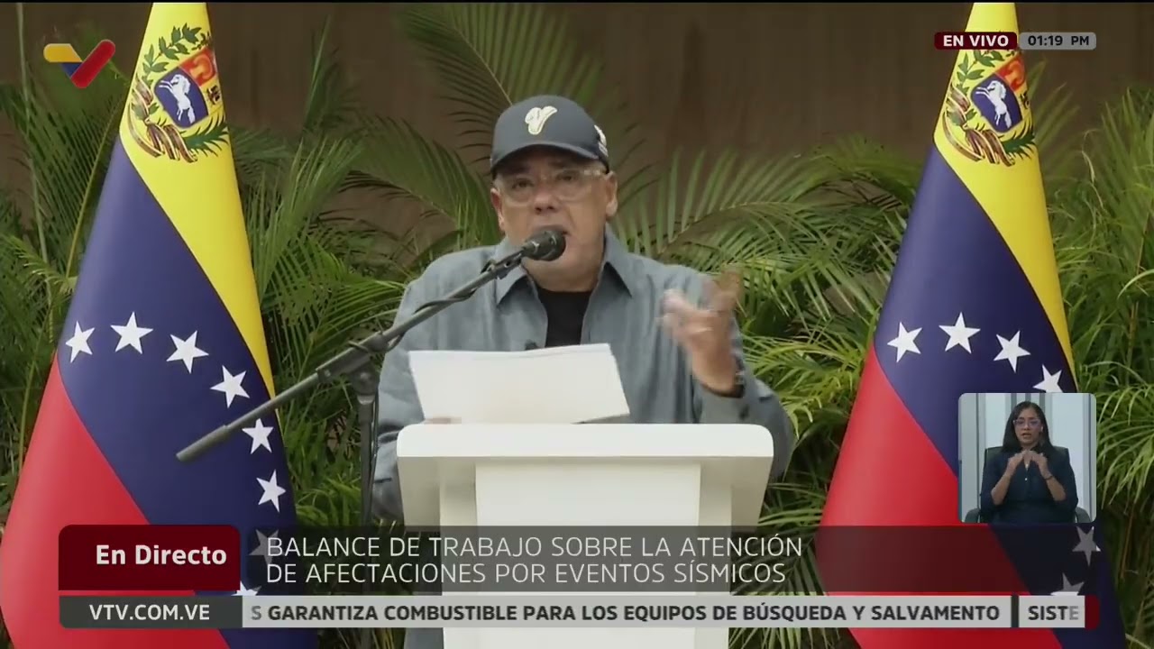 Jorge Rodríguez, nuevo balance sábado 27 junio, 1.15 p.m., terremotos en Venezuela