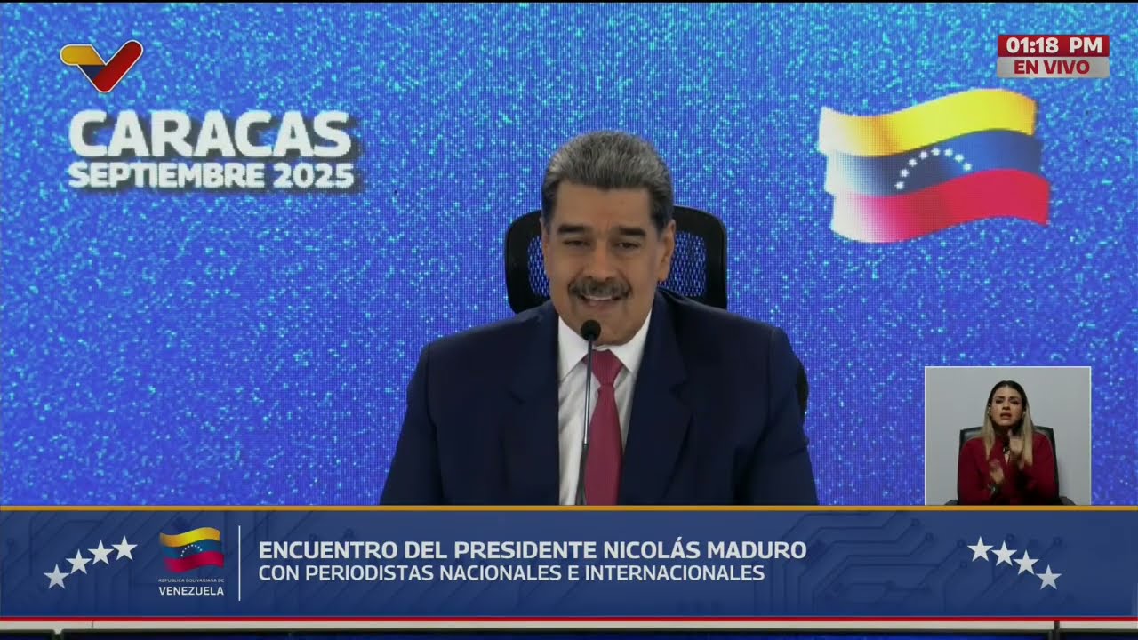 Maduro en rueda de prensa con medios internacionales, 15 de septiembre de 2025