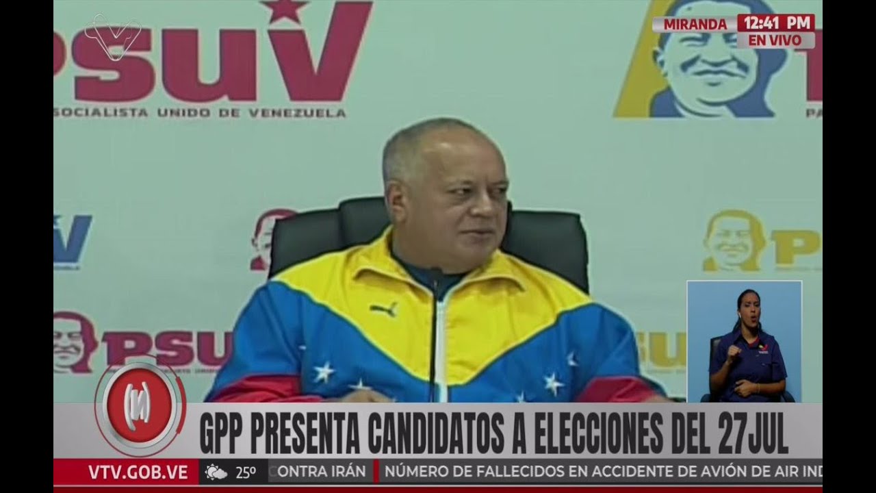 Diosdado Cabello, rueda prensa PSUV, lista de candidatos a alcaldes, sábado 14 de junio de 2025