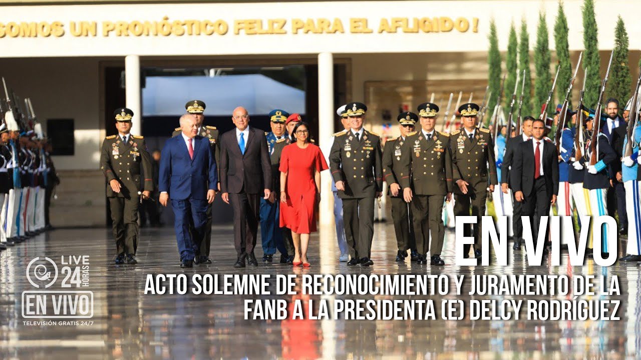 EN VIVO: Acto solemne de reconocimiento y juramento de la FANB a la Presidenta (E) Delcy Rodríguez
