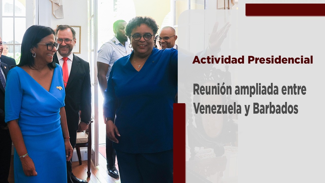Presidenta (E) Delcy Rodríguez sostiene reunión de trabajo ampliada con autoridades de Barbados