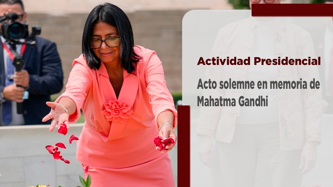 Presidenta (E) lidera acto solemne en memoria del líder histórico Mahatma Gandhi
