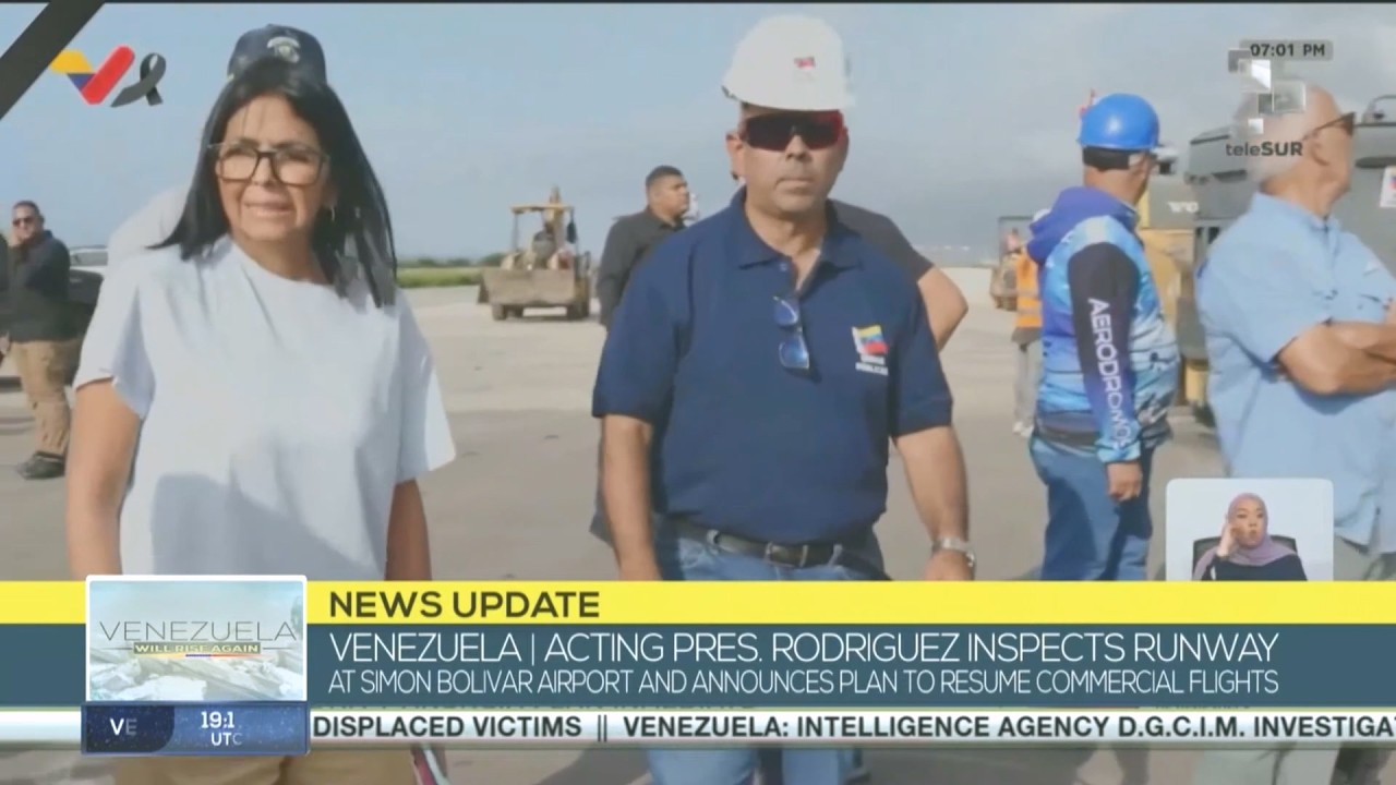 Venezuela | Act. Pres. Rodriguez oversees recovery efforts at the Maiquetia Int'l Airport