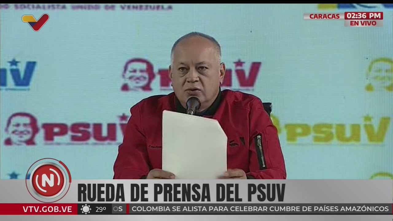 Diosdado Cabello, rueda de prensa del PSUV, 18 de agosto de 2025