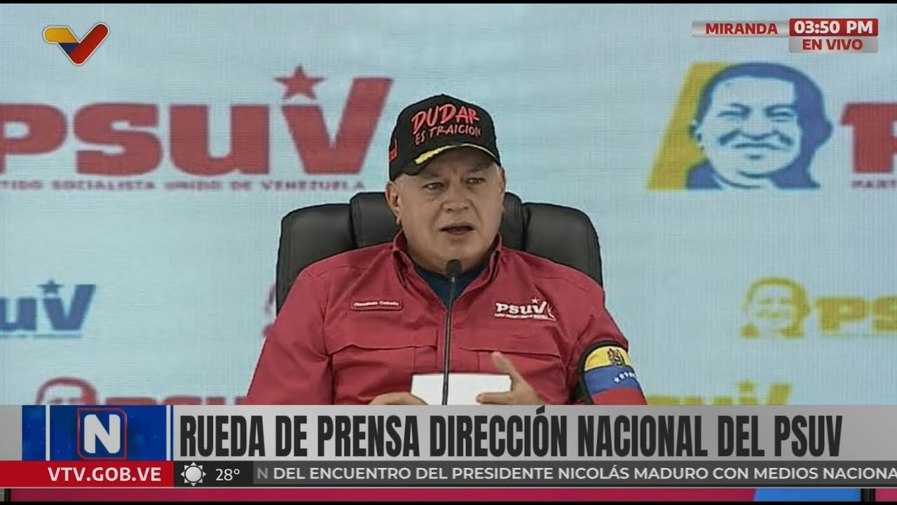 Diosdado Cabello, rueda de prensa del PSUV, 15 de septiembre de 2025