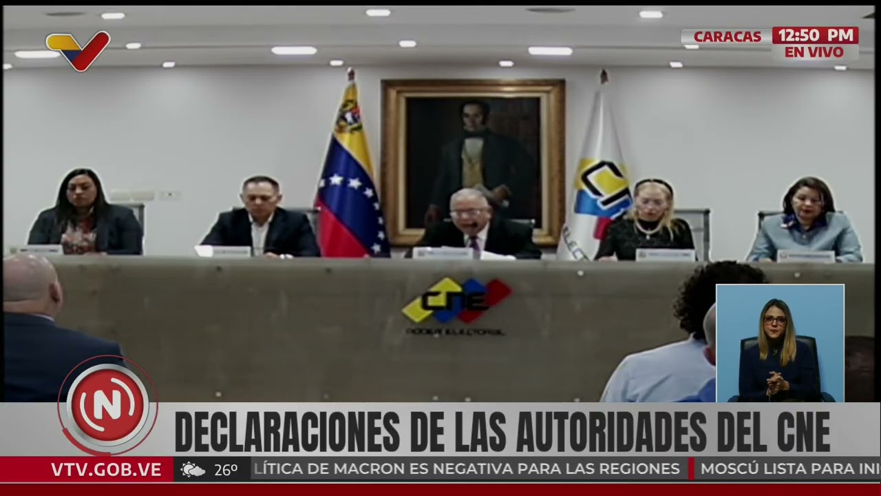 CNE anuncia elecciones de alcaldes y concejales para el 27 de julio de 2025