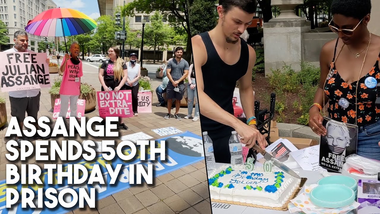 Julian Assange spends 50th birthday in prison - Protesters demand freedom for WikiLeaks journalist
