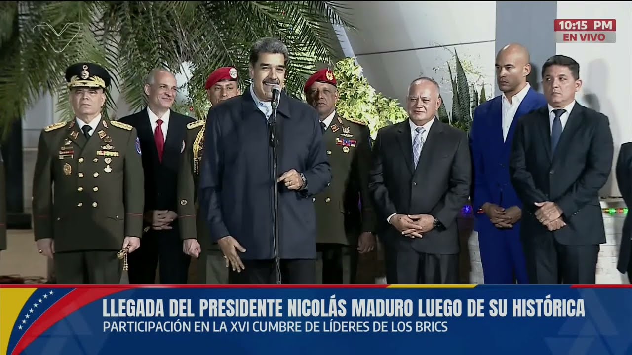Maduro retorna a Venezuela luego de asistir a Cumbre BRICS en Kazán, Rusia