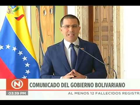 Canciller venezolano lee comunicado ante grave situación de xenofobia en Ibarra, Ecuador