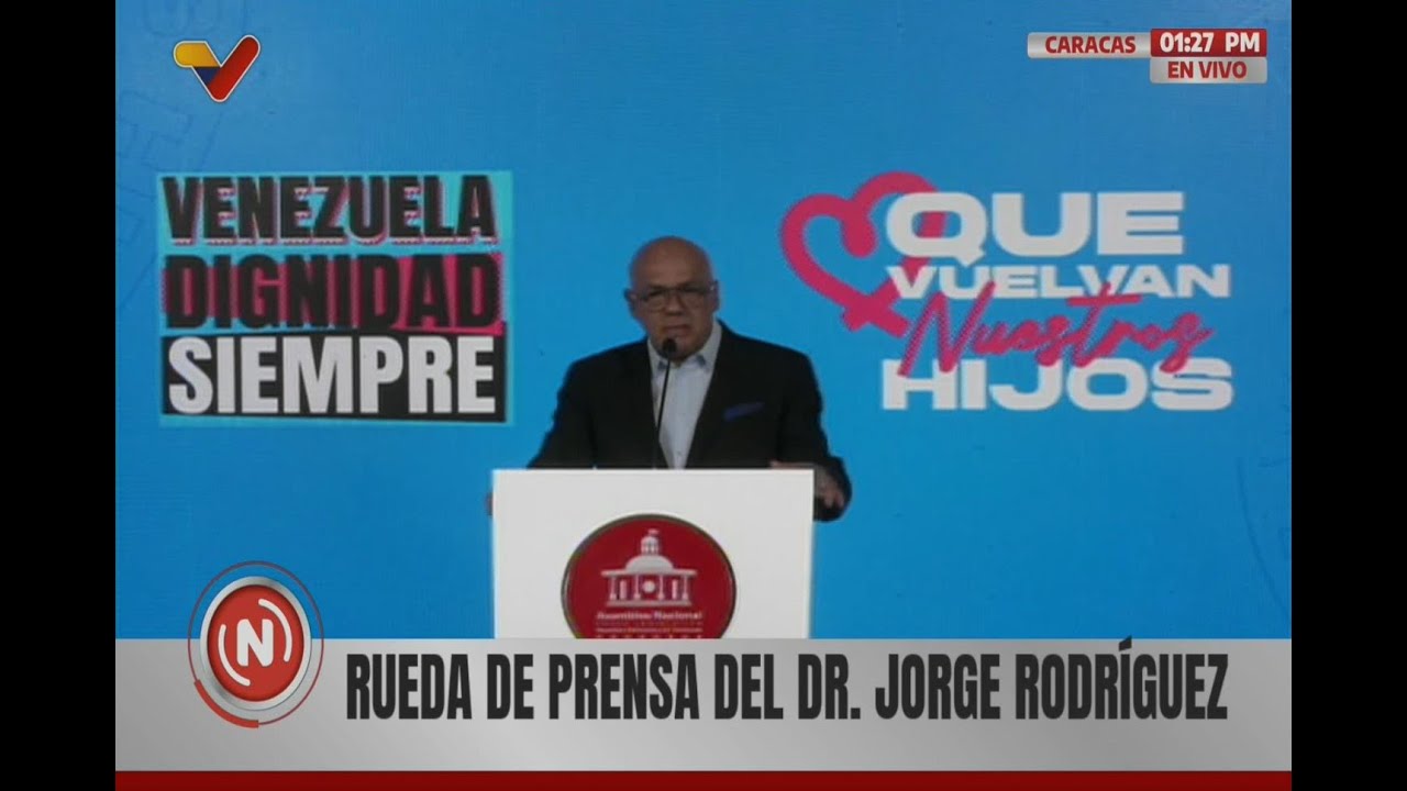 Jorge Rodríguez, rueda de prensa sobre migrantes venezolanos y enviados a cárcel de El Salvador #TDA