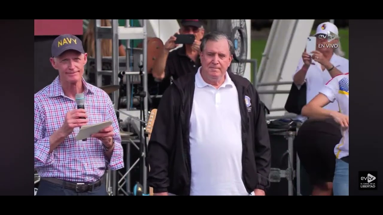 Rick Scott en la protesta Venezuela Miami 17 de Agosto