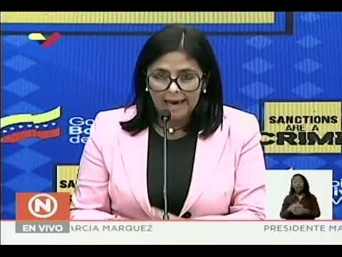 Delcy Rodríguez, rueda de prensa sobre demanda a EEUU ante Corte Penal Internacional por sanciones