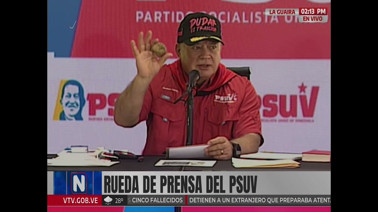 Diosdado Cabello, rueda de prensa del PSUV, 8 de septiembre de 2025