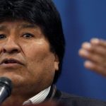 Bolivia's  President Evo Morales speaks during a news conference at the presidential palace La Casa Grande del Pueblo in La Paz