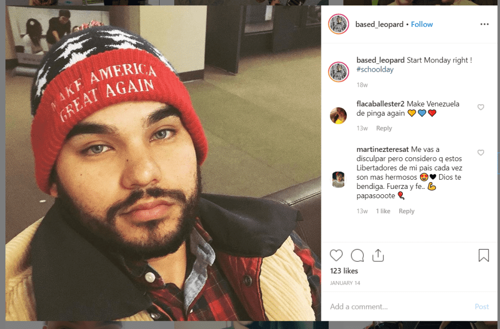Luis-Medina-Instagram-Trump-beanie.png
