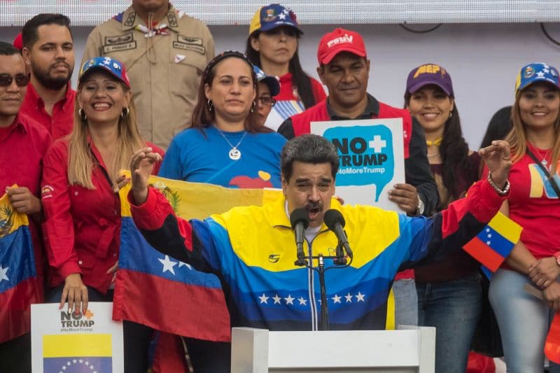 Demonstration in Caracas to voice rejection of US blockade against Venezuela