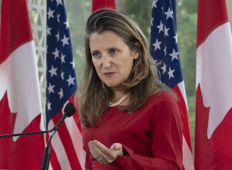 Глава МИД Канады Христя Фриланд
