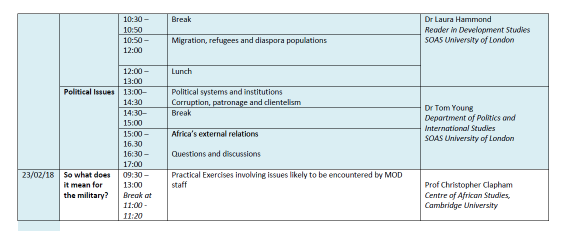 SOAS-Ministry-of-Defence-training-Christopher-Clapham-February-2018