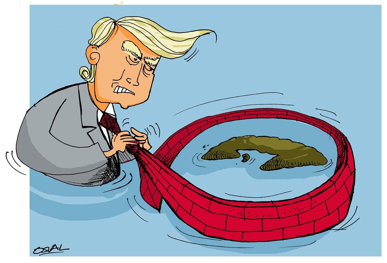 CARICATURAS DE OSVAL-BLOQUEO DE ESTADOS UNIDOS CONTRA CUBA