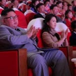 North Korean leader Kim Jong Un watches a performance in Pyongyang