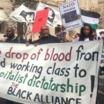 Ajamu-Baraka-and-BAP-at-No-NATO-protest-March-30-2019-Paul-Pumphrey-Ajamu-Baraka-YahNé-Ndgo-and-Asantewaa-Mawusi-Nkrumah-Ture-at-No-2-NATO-in-Washington-D.C.