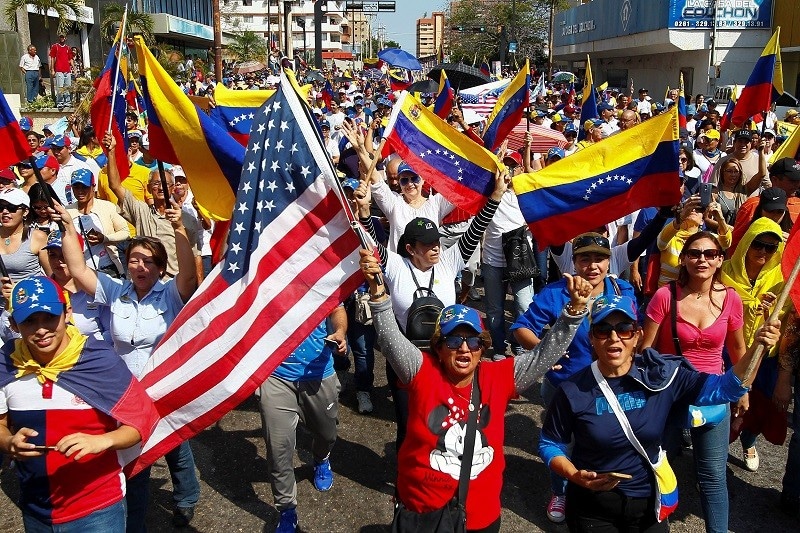 Image: Opposition supporters take part in a rally against Venezuelan President Nicolas Maduro's government and to commemorate the Day of the Youth in Maracaibo