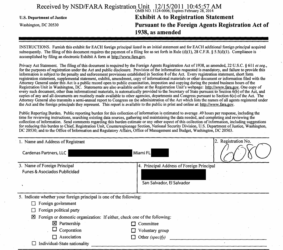 Cardenas-Partners-Funes-y-Asociados-El-Salvador-lobbying-FARA-document