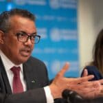Director-General of WHO Tedros attends news conference in Geneva