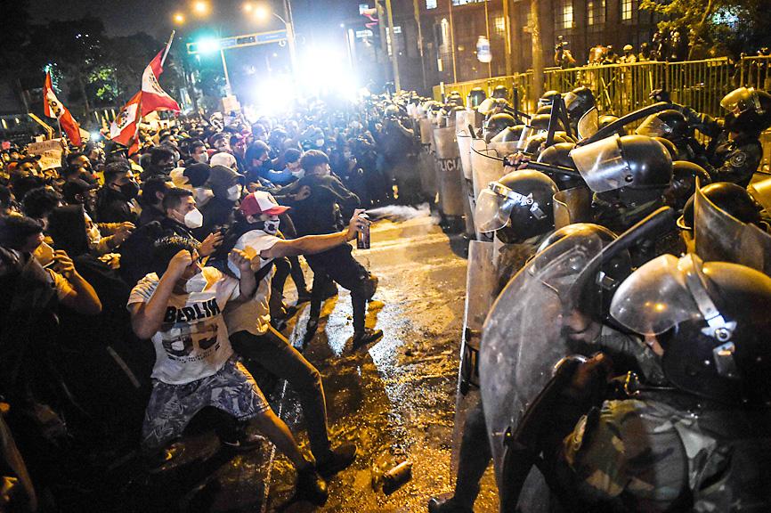 Peru protests violence Vizcarra Merino corruption xenophobia