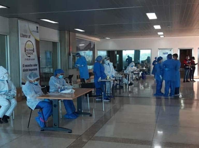 Covid-19 bioafety protocol in Caracas airport.