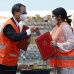 Venezuelan VP Delcy Rodriguez and the Chinese ambassador Li Baorong. Photo courtey of Prensa Presidencial