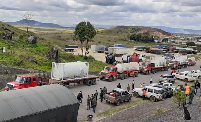 Venezuelan humanitarian aid to Brazil in form of oxygen to help in the Covid-19 collapse.