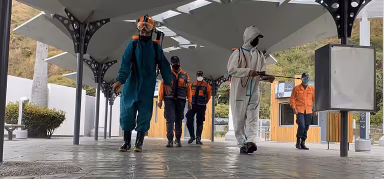 Venezuela carries out disinfection of public spaces on a regular basis to fight Covid-19