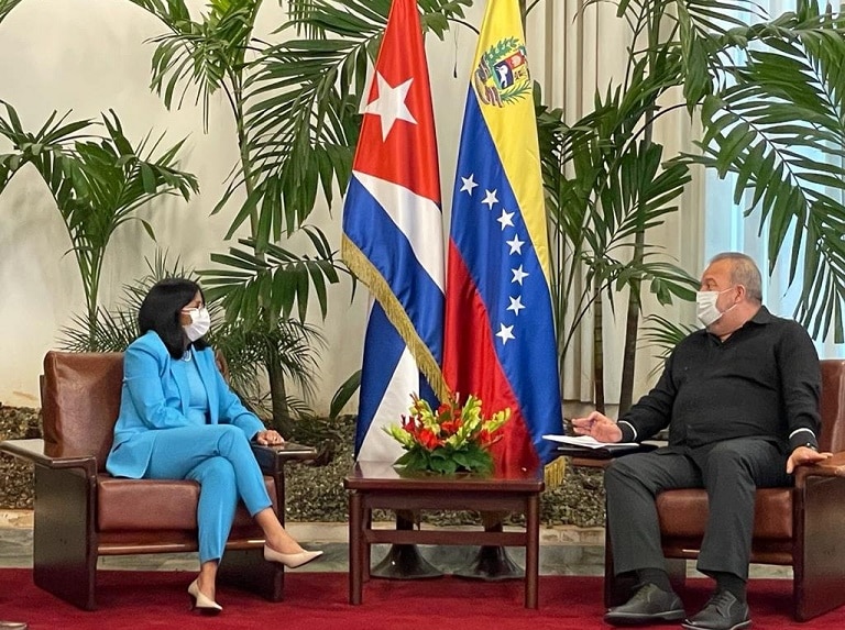 Featured image: Venezuelan Vice President, Delcy Rodriguez and Cuban Prime Minister, Manuel Marrero met in Havana on Jan 16 to deepen economic cooperation. Photo courtesy of Venezuelan VP Office.