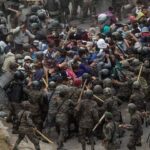 Guatemalan authorities heavily repressing a Honduran migrant Caravan at Vado Hondo, Chiqimula.