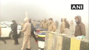 Security deployment near Ghazipur. Photo courtesy of ANI.