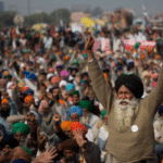 Demonstrators blocked a major highway at the Delhi-Haryana state border, 2020 [Altaf Qadri/AP Photo]