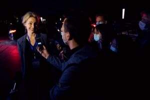 Danish WHO expert, Thea Kolsen Fische, denounced MSM manipulation on the WHO Wuhan delegation outcome. Thea Kølsen Fischer speaks to journalists in Wuhan during the WHO team's visit to the Chinese city. Ng Han Guan, AP / NTB.