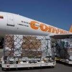 10th flight with Chines humanitarian aid arrives in Venezuela. Photo courtesy of MPPRE.